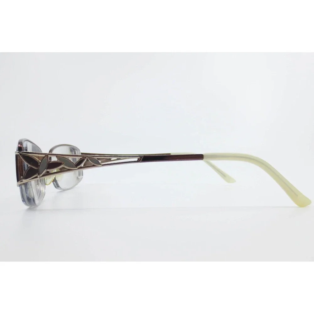 Splendor SP 7003 CHNT Eyeglasses Chestnut Brown Metal Rectangular Frames